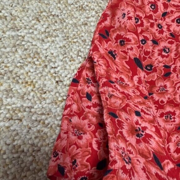 Kathie Lee Top Womens Size 22W/24W Dark Pink Floral Embroidered Button Front - Picture 6 of 10